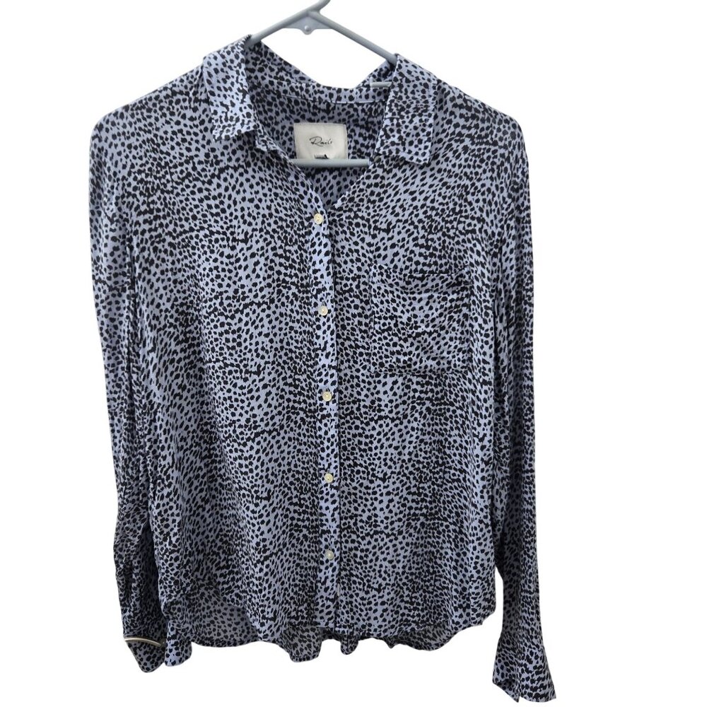 Rails Womens Button-Down Long-Sleeve Leopard Print Shirt S Lightweight & Comfort
